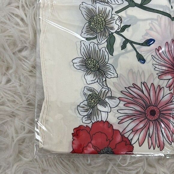 Bohemian Floral White Silk Like Satin large Square Scarf Women Shawl Head wrap - Picture 3 of 10